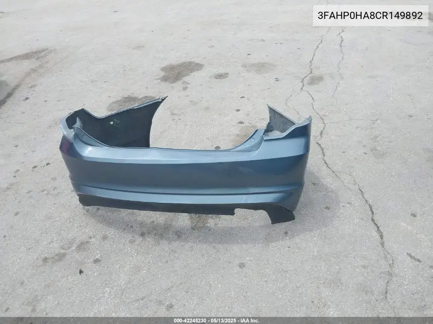 2012 Ford Fusion Se VIN: 3FAHP0HA8CR149892 Lot: 42245230