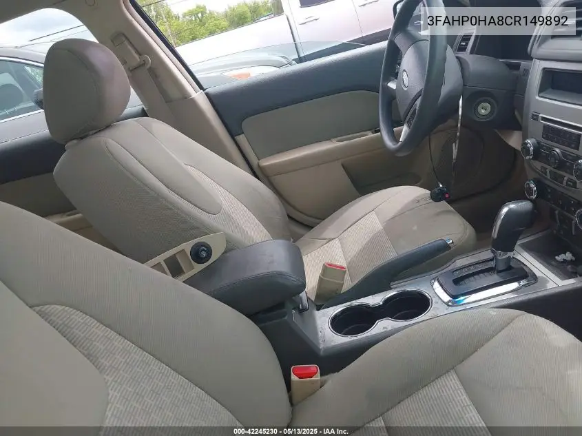 2012 Ford Fusion Se VIN: 3FAHP0HA8CR149892 Lot: 42245230