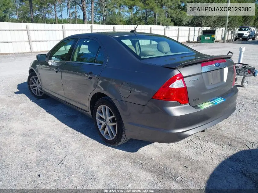 2012 Ford Fusion Sel VIN: 3FAHP0JAXCR129380 Lot: 42257035