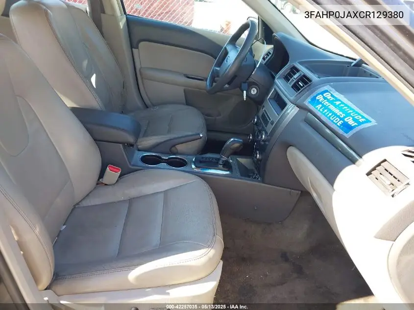 2012 Ford Fusion Sel VIN: 3FAHP0JAXCR129380 Lot: 42257035