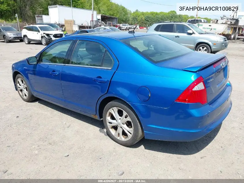 2012 Ford Fusion Se VIN: 3FAHP0HA9CR100829 Lot: 42262927
