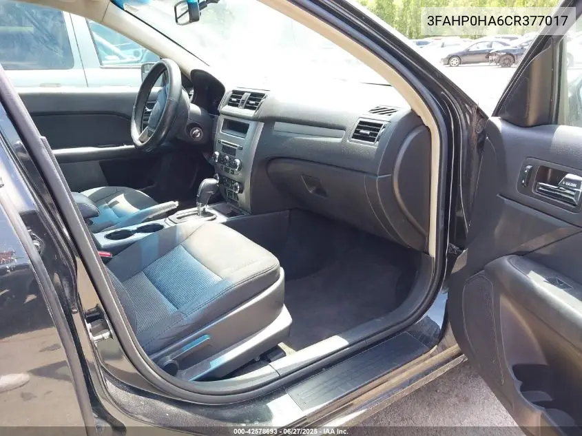 2012 Ford Fusion Se VIN: 3FAHP0HA6CR377017 Lot: 42578693