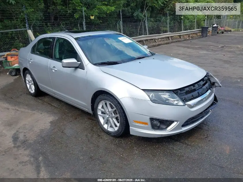 2012 Ford Fusion Sel VIN: 3FAHP0JAXCR359565 Lot: 42609189
