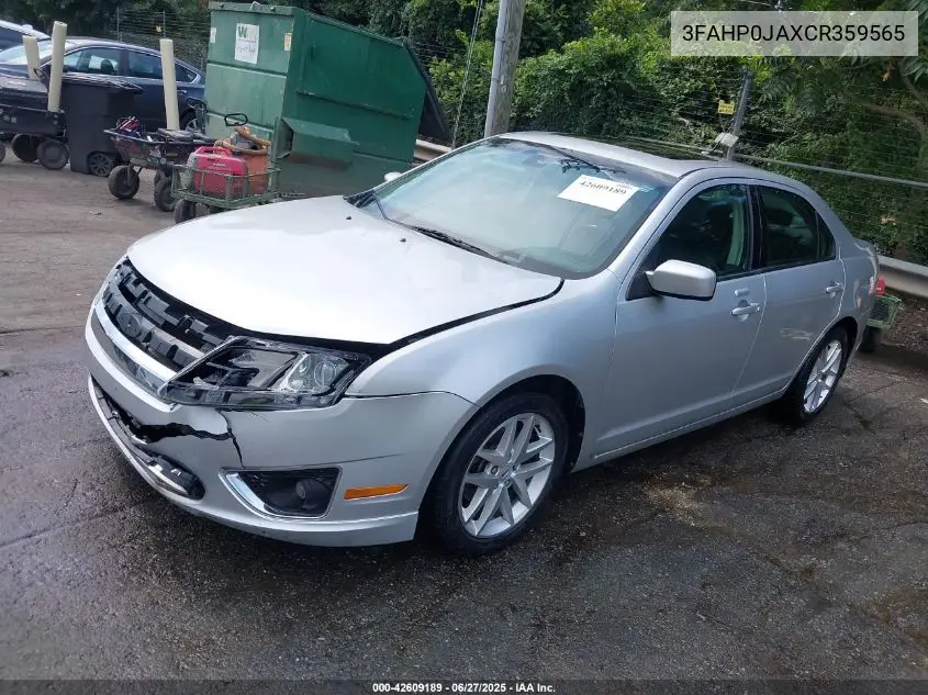 2012 Ford Fusion Sel VIN: 3FAHP0JAXCR359565 Lot: 42609189