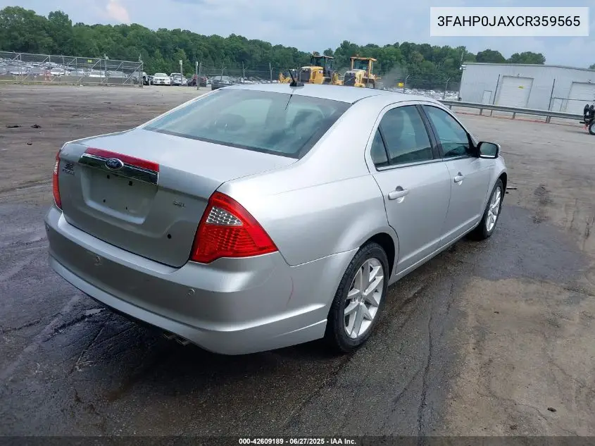 2012 Ford Fusion Sel VIN: 3FAHP0JAXCR359565 Lot: 42609189