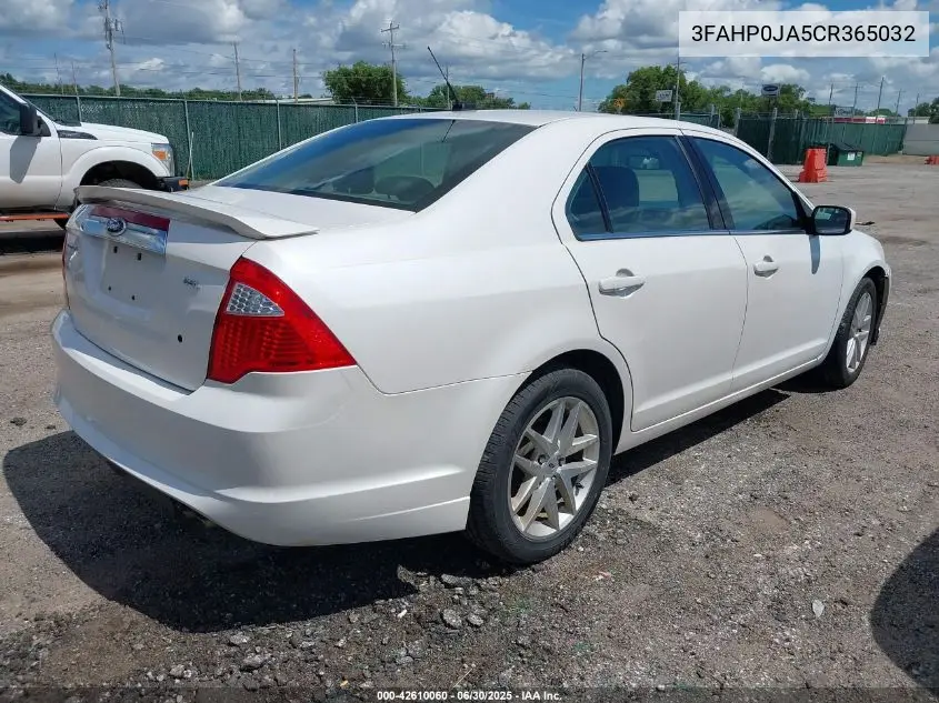 2012 Ford Fusion Sel VIN: 3FAHP0JA5CR365032 Lot: 42610060