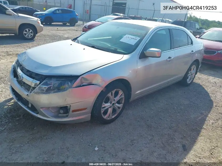 2012 Ford Fusion Se VIN: 3FAHP0HG4CR419253 Lot: 42616828