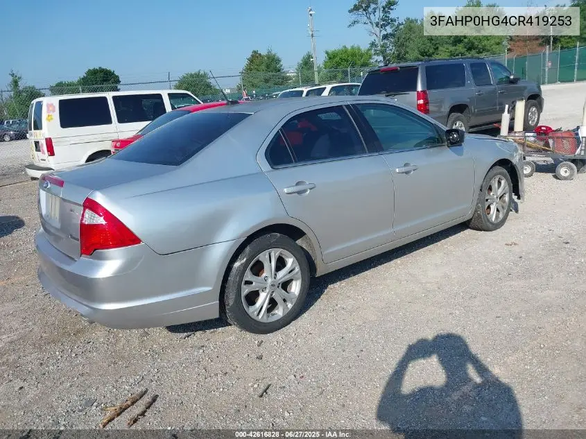 2012 Ford Fusion Se VIN: 3FAHP0HG4CR419253 Lot: 42616828