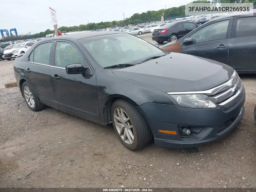 2012 Ford Fusion Sel VIN: 3FAHP0JA1CR266935 Lot: 42620275