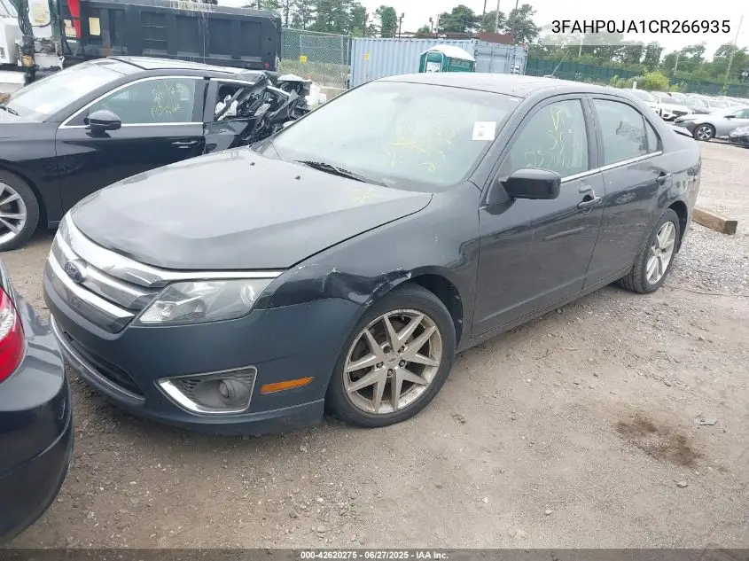 2012 Ford Fusion Sel VIN: 3FAHP0JA1CR266935 Lot: 42620275