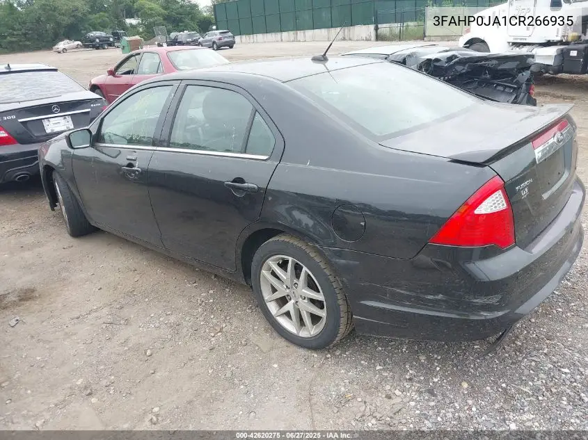 2012 Ford Fusion Sel VIN: 3FAHP0JA1CR266935 Lot: 42620275