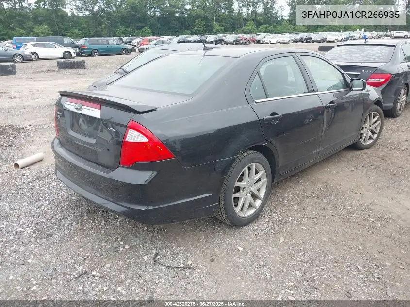 2012 Ford Fusion Sel VIN: 3FAHP0JA1CR266935 Lot: 42620275