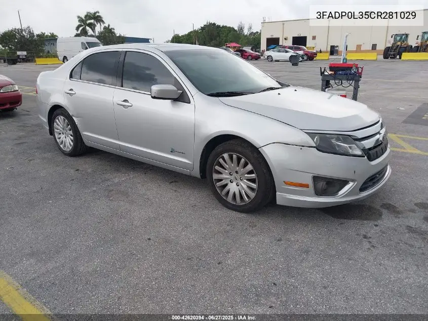 2012 Ford Fusion Hybrid VIN: 3FADP0L35CR281029 Lot: 42620394