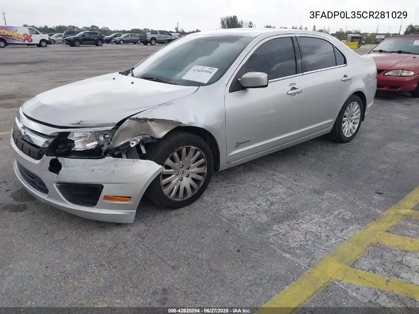 2012 Ford Fusion Hybrid VIN: 3FADP0L35CR281029 Lot: 42620394