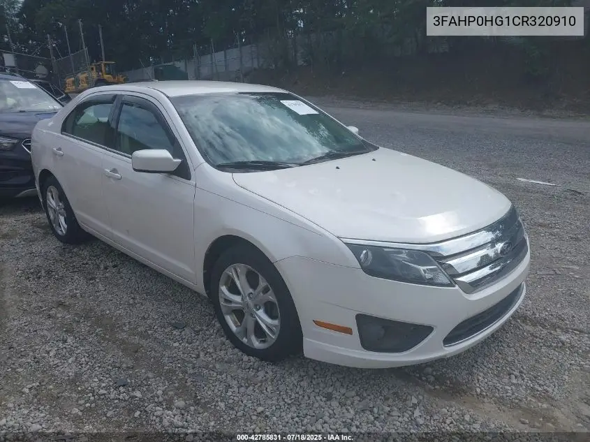 2012 Ford Fusion Se VIN: 3FAHP0HG1CR320910 Lot: 42785831