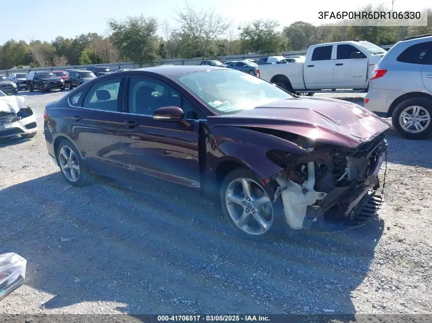 2013 Ford Fusion Se VIN: 3FA6P0HR6DR106330 Lot: 41706517