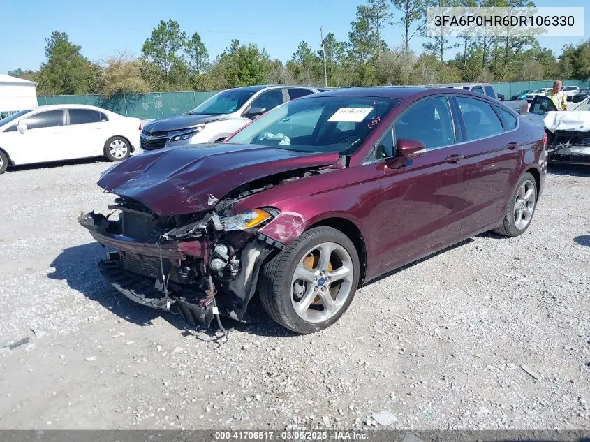 2013 Ford Fusion Se VIN: 3FA6P0HR6DR106330 Lot: 41706517