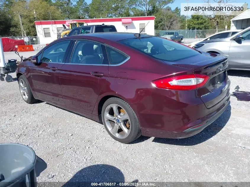 2013 Ford Fusion Se VIN: 3FA6P0HR6DR106330 Lot: 41706517