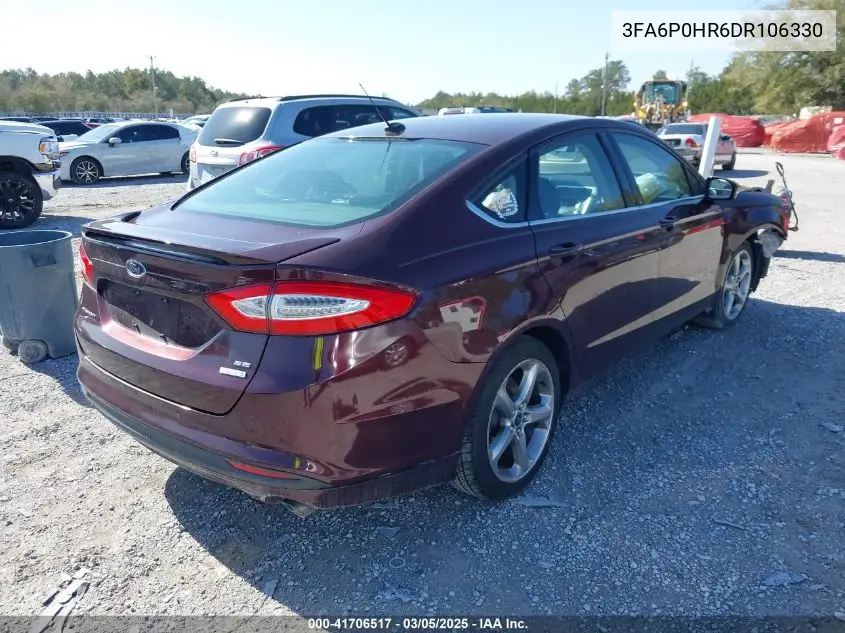 2013 Ford Fusion Se VIN: 3FA6P0HR6DR106330 Lot: 41706517