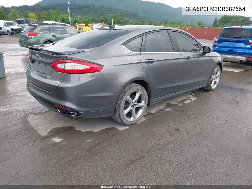 2013 Ford Fusion Se VIN: 3FA6P0H93DR387664 Lot: 42616139