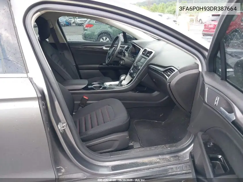 2013 Ford Fusion Se VIN: 3FA6P0H93DR387664 Lot: 42616139