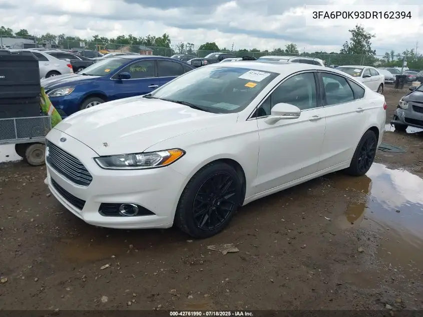 2013 Ford Fusion Titanium VIN: 3FA6P0K93DR162394 Lot: 42761990
