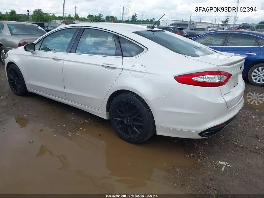 2013 Ford Fusion Titanium VIN: 3FA6P0K93DR162394 Lot: 42761990