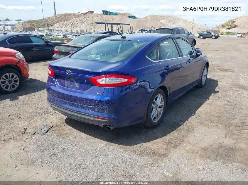2013 Ford Fusion Se VIN: 3FA6P0H79DR381821 Lot: 42764371