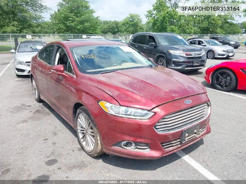 2014 Ford Fusion Se VIN: 3FA6P0HD1ER313164 Lot: 42752857