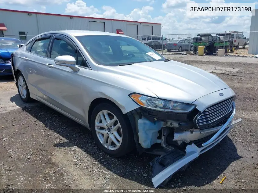 2014 Ford Fusion Se VIN: 3FA6P0HD7ER173198 Lot: 42761789