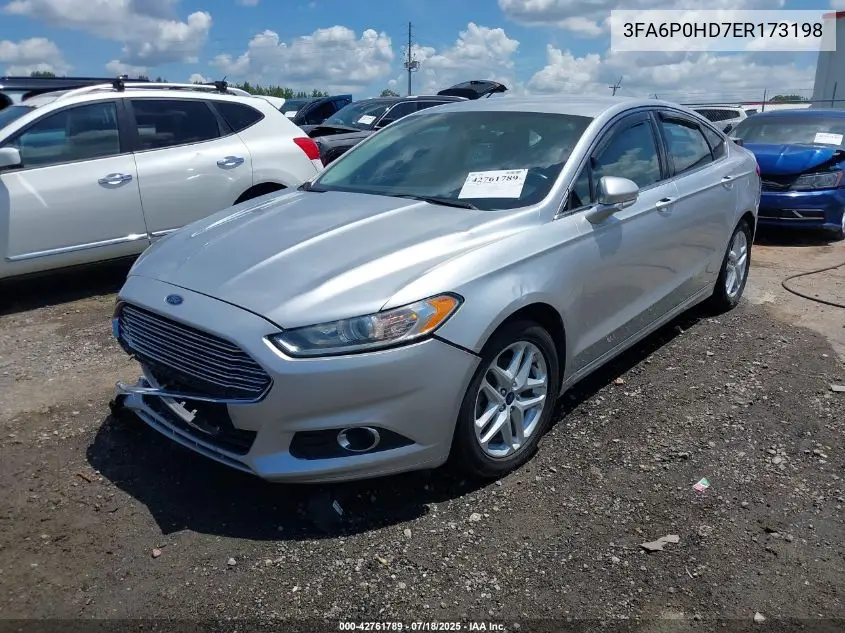 2014 Ford Fusion Se VIN: 3FA6P0HD7ER173198 Lot: 42761789