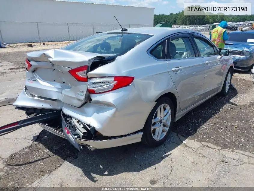 2014 Ford Fusion Se VIN: 3FA6P0HD7ER173198 Lot: 42761789