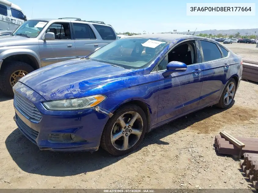 2014 Ford Fusion Se VIN: 3FA6P0HD8ER177664 Lot: 42761903