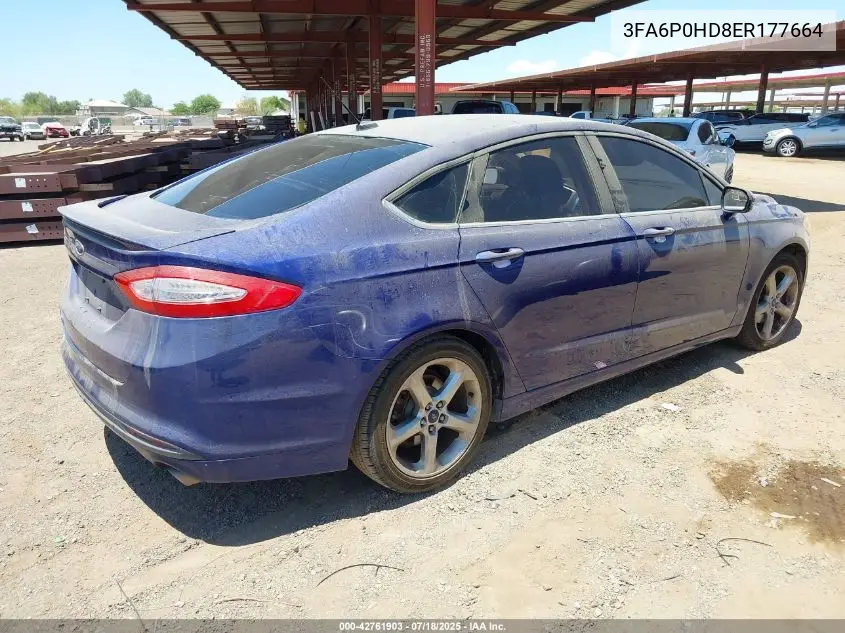 2014 Ford Fusion Se VIN: 3FA6P0HD8ER177664 Lot: 42761903