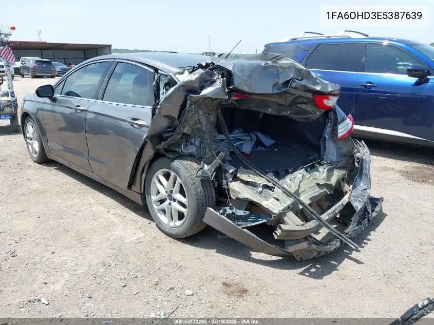 2014 Ford Fusion VIN: 1FA6OHD3E5387639 Lot: 42772262