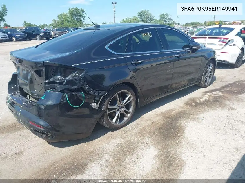 2014 Ford Fusion Titanium VIN: 3FA6P0K95ER149941 Lot: 42787446