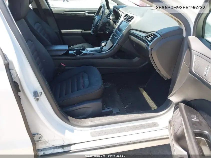 2014 Ford Fusion Se VIN: 3FA6P0H93ER196232 Lot: 42790848