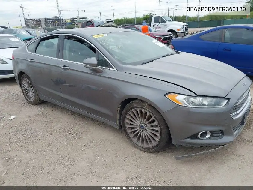 2014 Ford Fusion Titanium VIN: 3FA6P0D98ER360130 Lot: 42795845