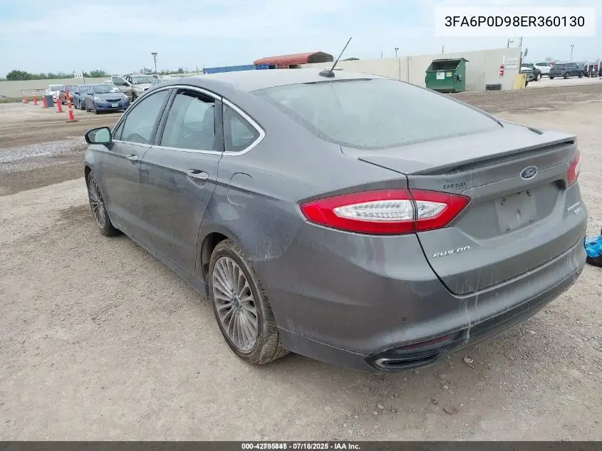 2014 Ford Fusion Titanium VIN: 3FA6P0D98ER360130 Lot: 42795845