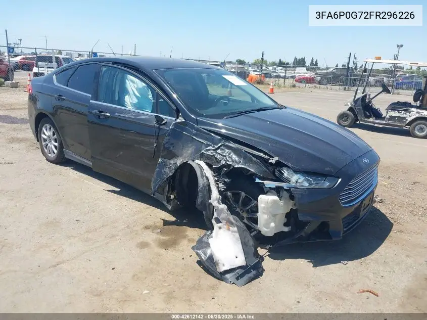 2015 Ford Fusion S VIN: 3FA6P0G72FR296226 Lot: 42612142