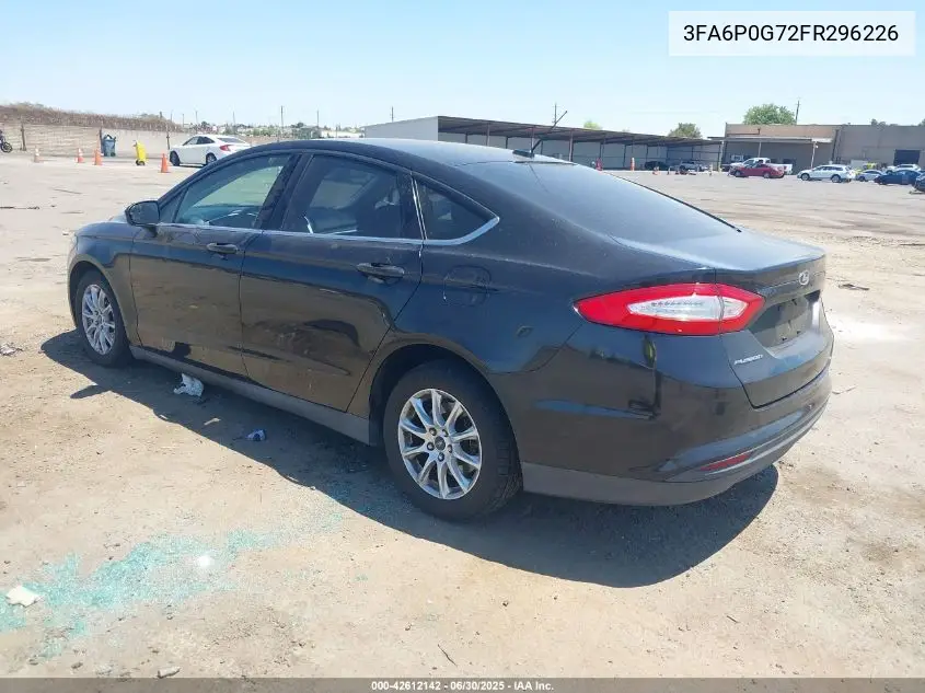 2015 Ford Fusion S VIN: 3FA6P0G72FR296226 Lot: 42612142