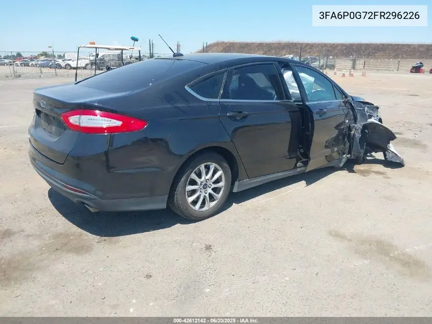 2015 Ford Fusion S VIN: 3FA6P0G72FR296226 Lot: 42612142