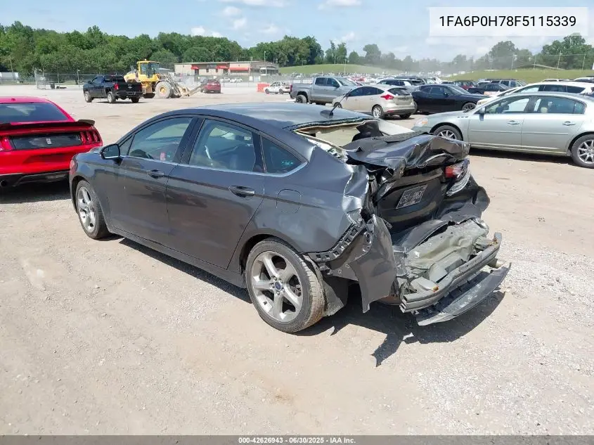2015 Ford Fusion Se VIN: 1FA6P0H78F5115339 Lot: 42626943