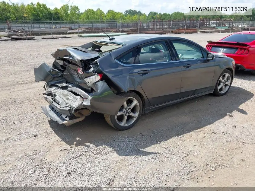 2015 Ford Fusion Se VIN: 1FA6P0H78F5115339 Lot: 42626943