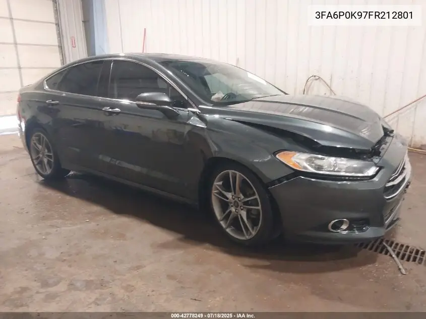 2015 Ford Fusion Titanium VIN: 3FA6P0K97FR212801 Lot: 42778249