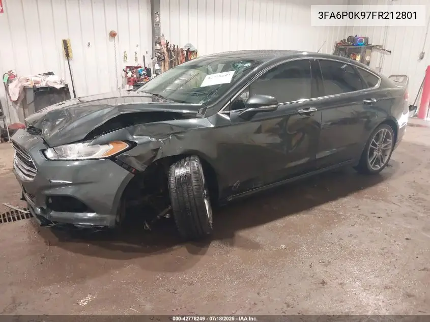 2015 Ford Fusion Titanium VIN: 3FA6P0K97FR212801 Lot: 42778249