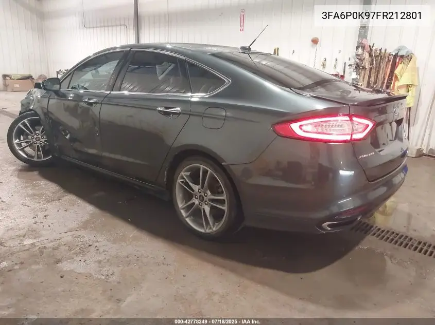 2015 Ford Fusion Titanium VIN: 3FA6P0K97FR212801 Lot: 42778249
