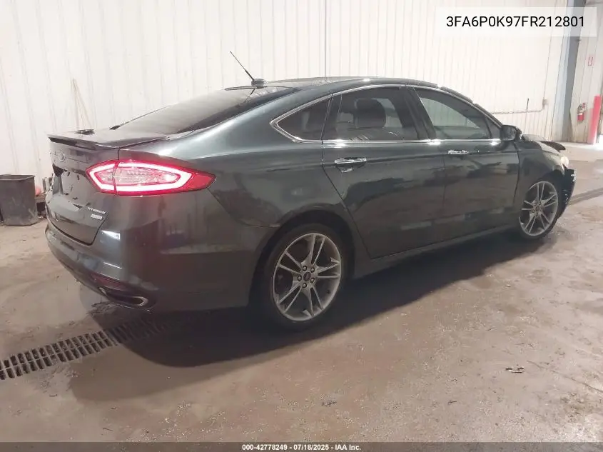 2015 Ford Fusion Titanium VIN: 3FA6P0K97FR212801 Lot: 42778249