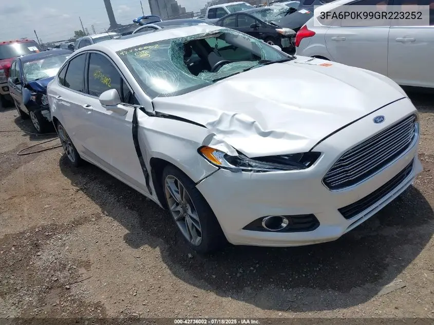 2016 Ford Fusion Titanium VIN: 3FA6P0K99GR223252 Lot: 42736002