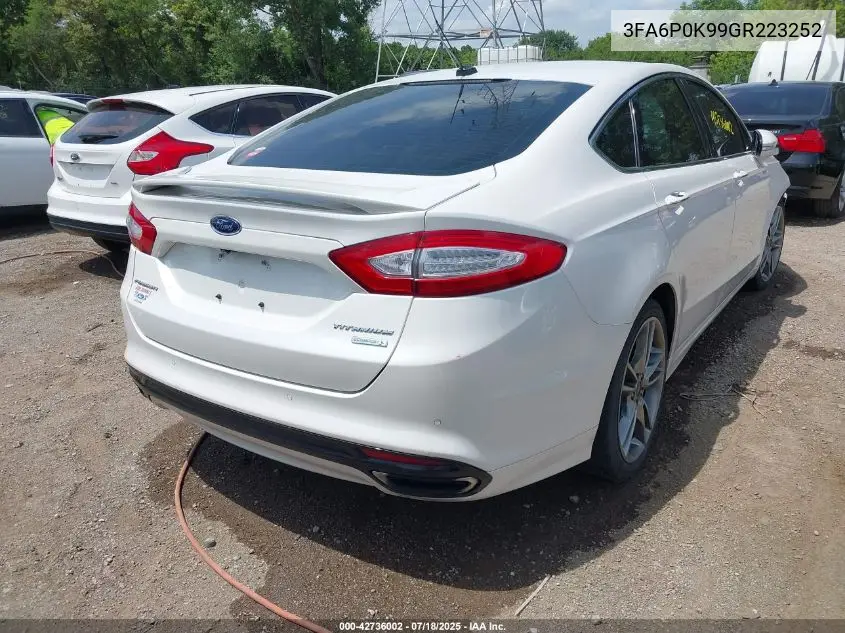 2016 Ford Fusion Titanium VIN: 3FA6P0K99GR223252 Lot: 42736002